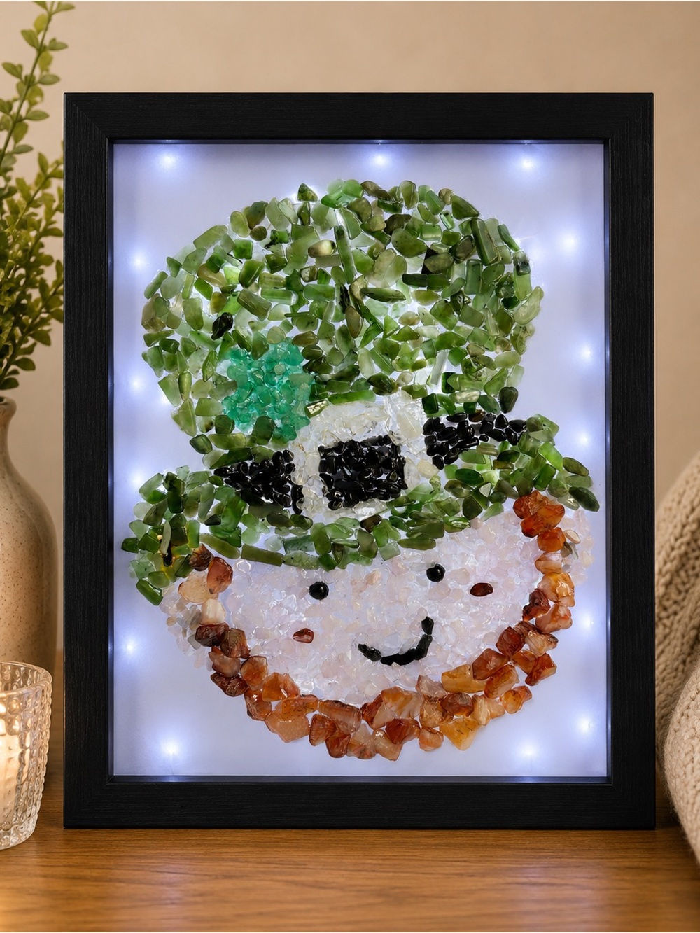 St. Patrick’s Day Leprechaun Crystal Chips Light Box